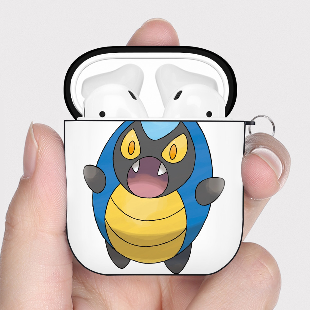 （画像用） ポケットモンスター Pokémon AirPods 第2世代保護ケース ハードシェル ブラック 耐衝撃・防指紋・カラビナ付き