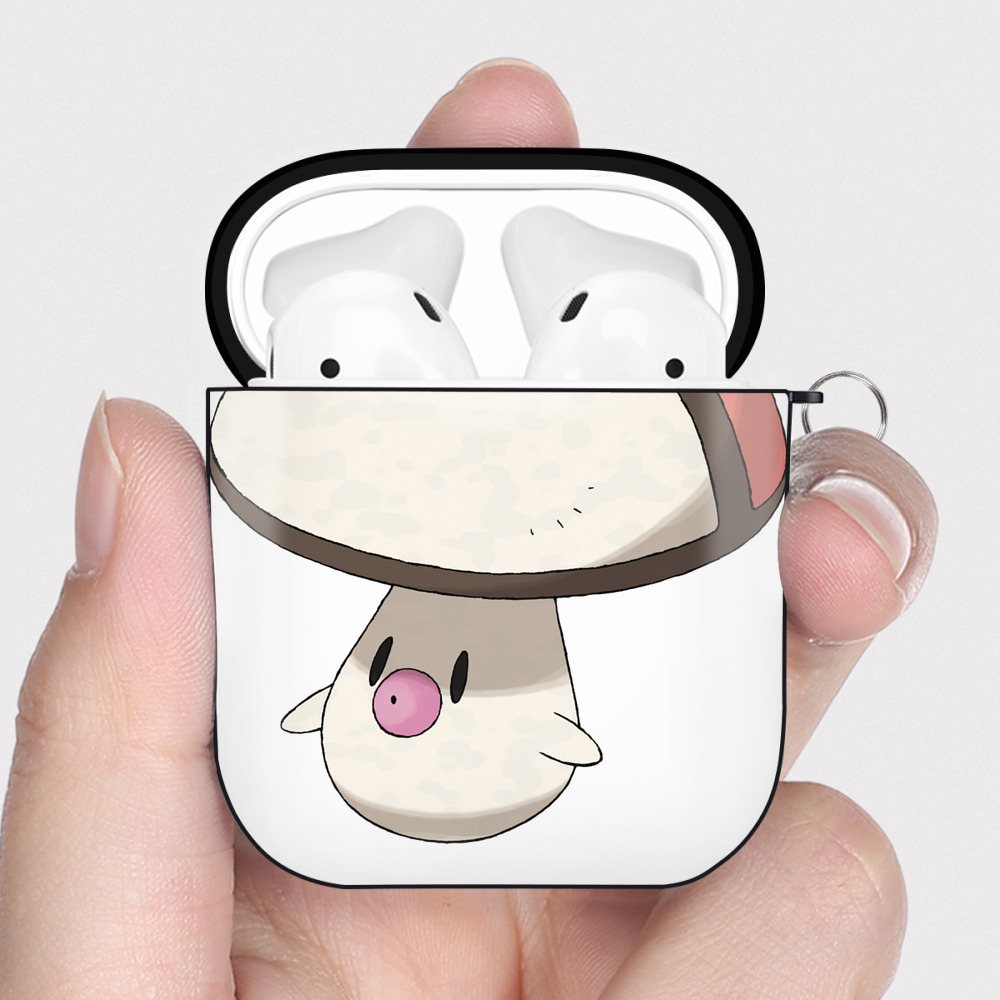 （画像用） ポケットモンスター Pokémon AirPods 第2世代保護ケース ハードシェル ブラック 耐衝撃・防指紋・カラビナ付き