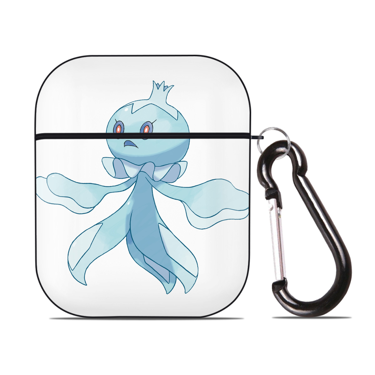 （画像用） ポケットモンスター Pokémon AirPods 第2世代保護ケース ハードシェル ブラック 耐衝撃・防指紋・カラビナ付き