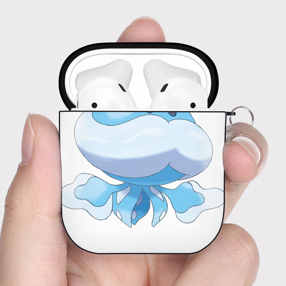 （画像用） ポケットモンスター Pokémon AirPods 第2世代保護ケース ハードシェル ブラック 耐衝撃・防指紋・カラビナ付き