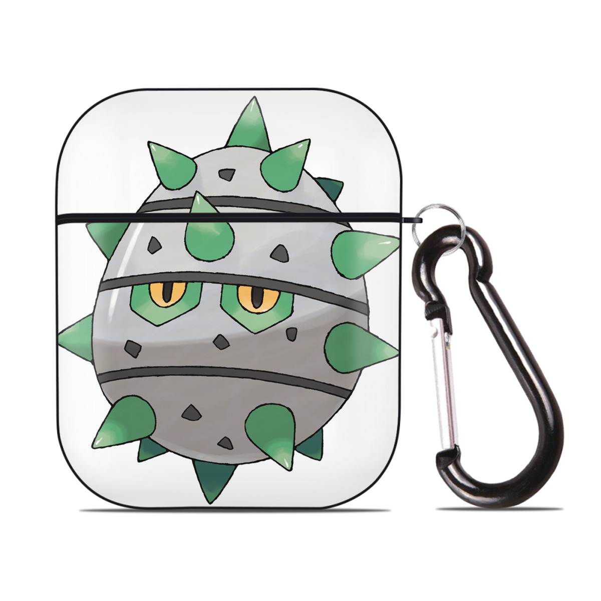 （画像用） ポケットモンスター Pokémon AirPods 第2世代保護ケース ハードシェル ブラック 耐衝撃・防指紋・カラビナ付き