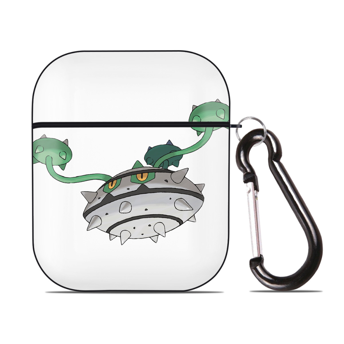 （画像用） ポケットモンスター Pokémon AirPods 第2世代保護ケース ハードシェル ブラック 耐衝撃・防指紋・カラビナ付き