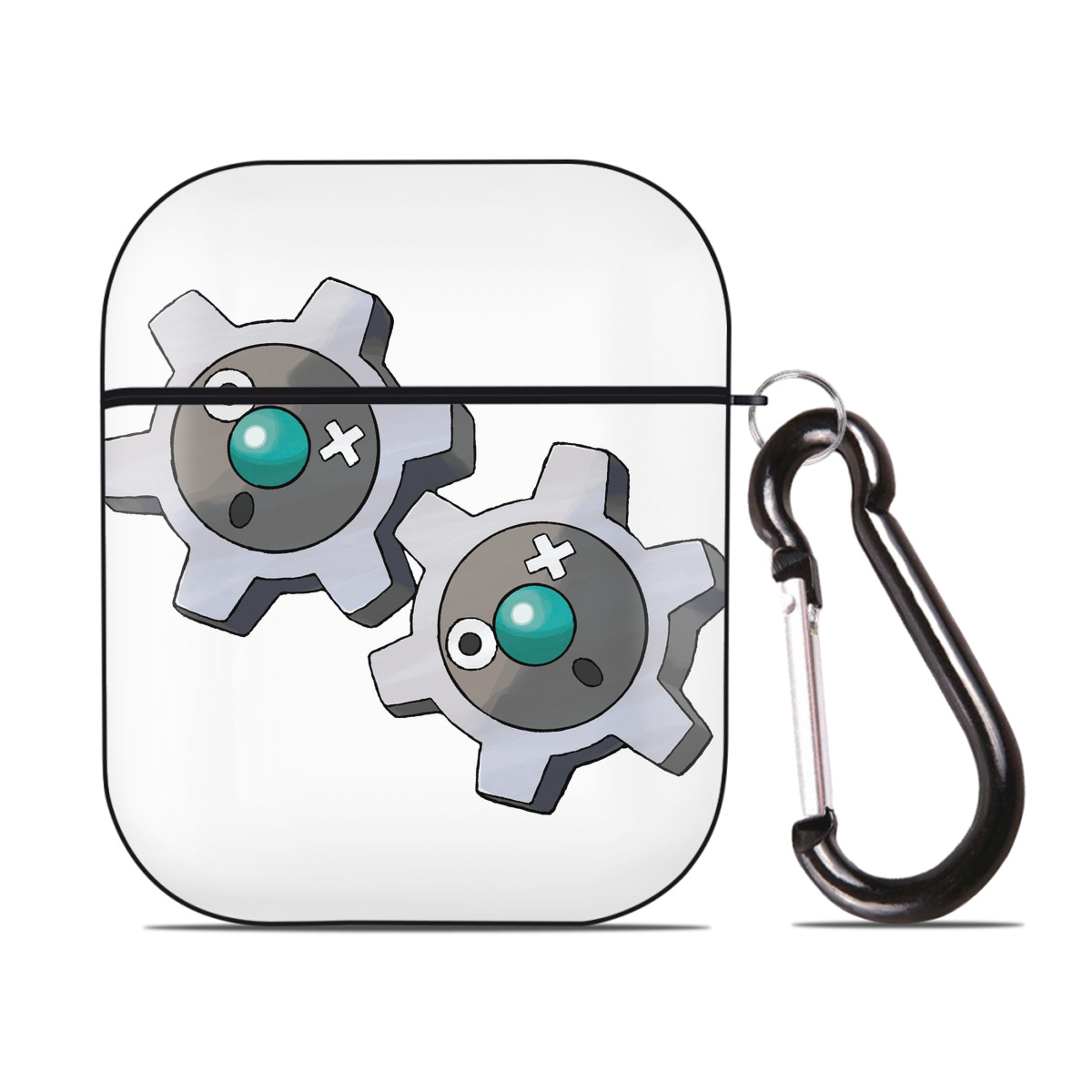 （画像用） ポケットモンスター Pokémon AirPods 第2世代保護ケース ハードシェル ブラック 耐衝撃・防指紋・カラビナ付き