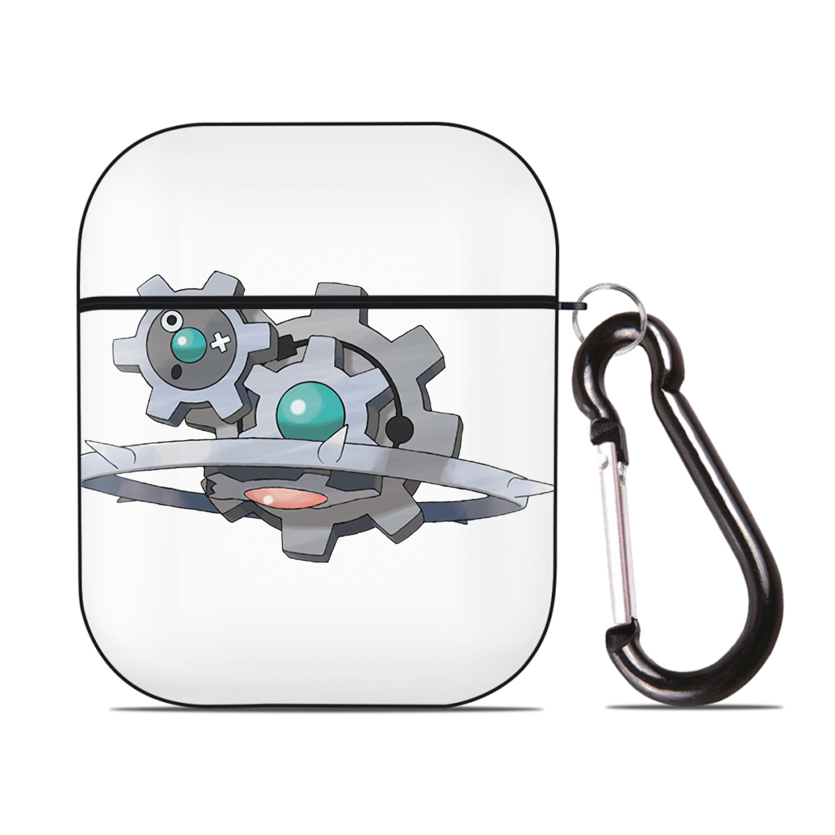 （画像用） ポケットモンスター Pokémon AirPods 第2世代保護ケース ハードシェル ブラック 耐衝撃・防指紋・カラビナ付き