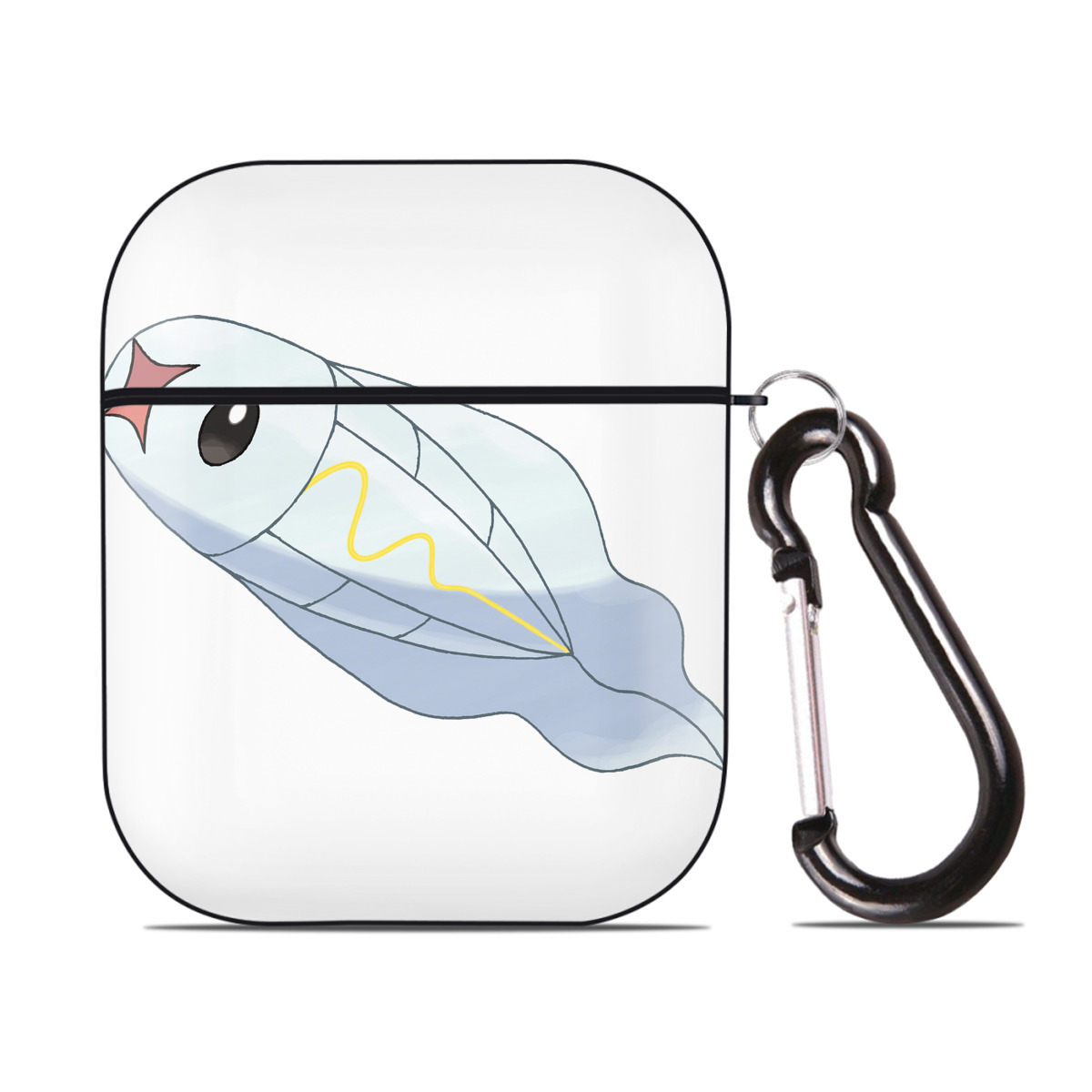 （画像用） ポケットモンスター Pokémon AirPods 第2世代保護ケース ハードシェル ブラック 耐衝撃・防指紋・カラビナ付き