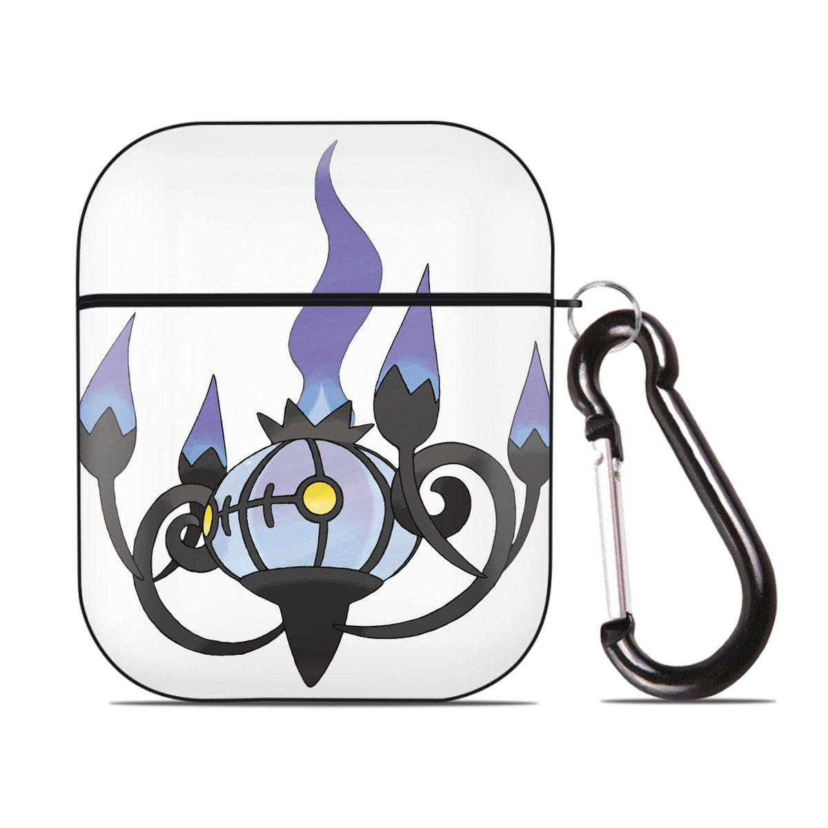（画像用） ポケットモンスター Pokémon AirPods 第2世代保護ケース ハードシェル ブラック 耐衝撃・防指紋・カラビナ付き