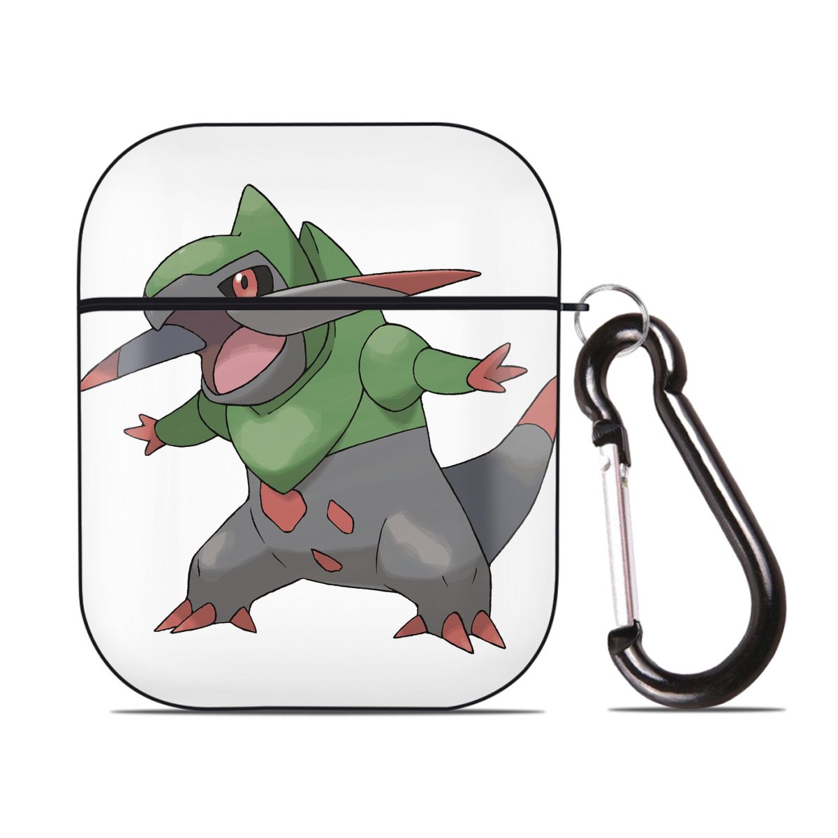 （画像用） ポケットモンスター Pokémon AirPods 第2世代保護ケース ハードシェル ブラック 耐衝撃・防指紋・カラビナ付き
