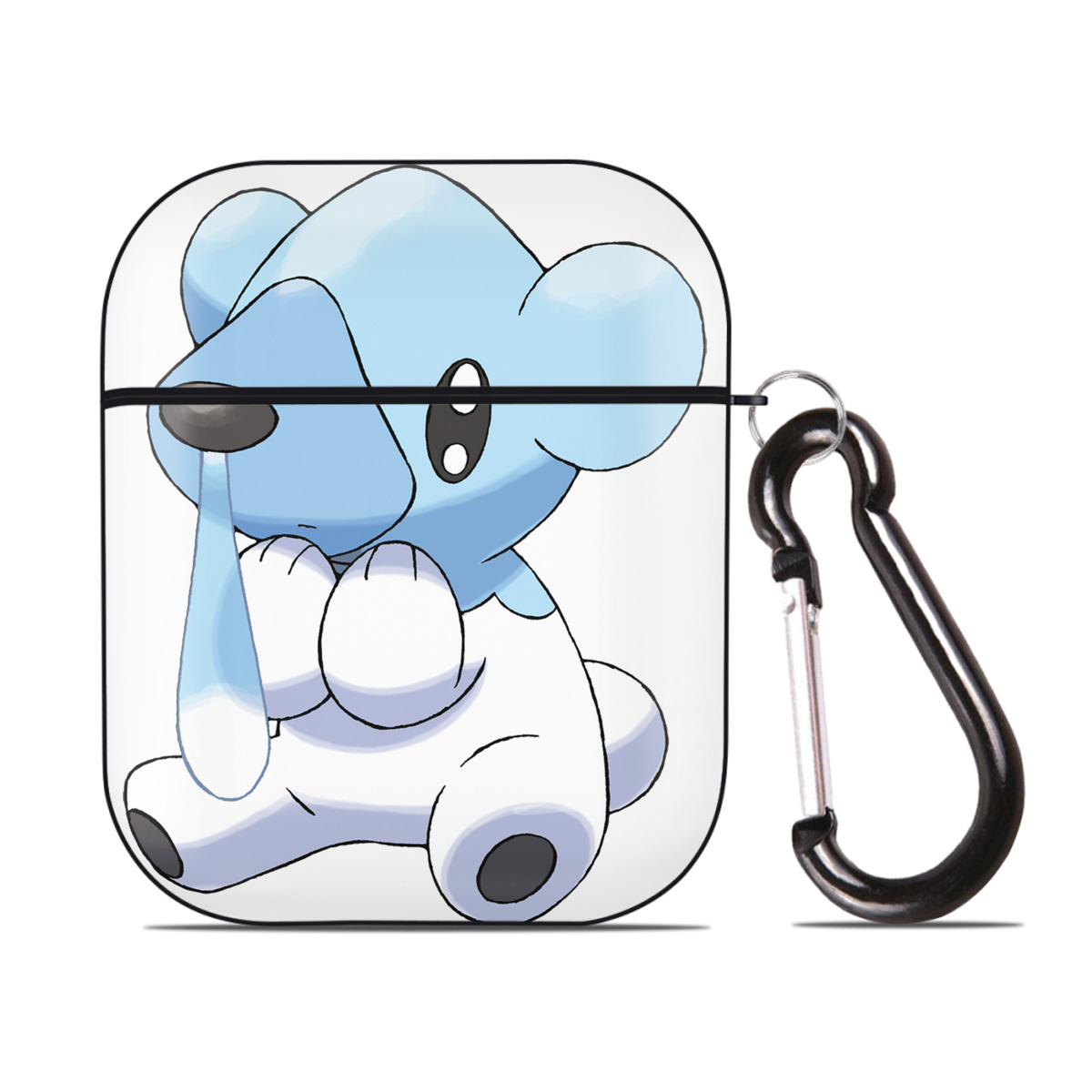 （画像用） ポケットモンスター Pokémon AirPods 第2世代保護ケース ハードシェル ブラック 耐衝撃・防指紋・カラビナ付き