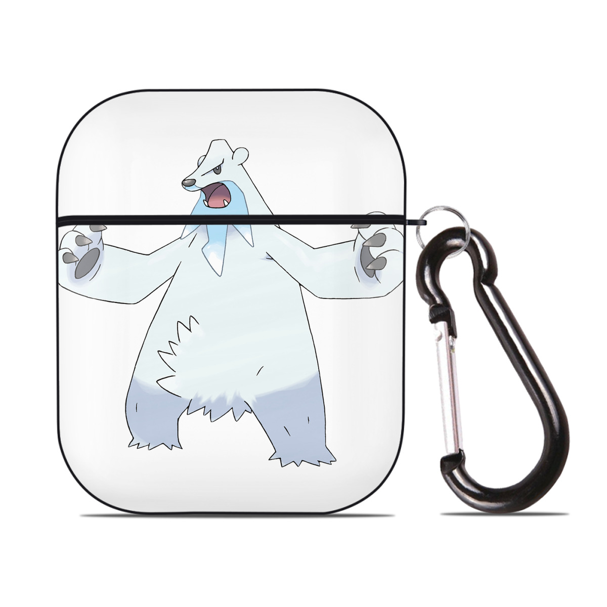 （画像用） ポケットモンスター Pokémon AirPods 第2世代保護ケース ハードシェル ブラック 耐衝撃・防指紋・カラビナ付き