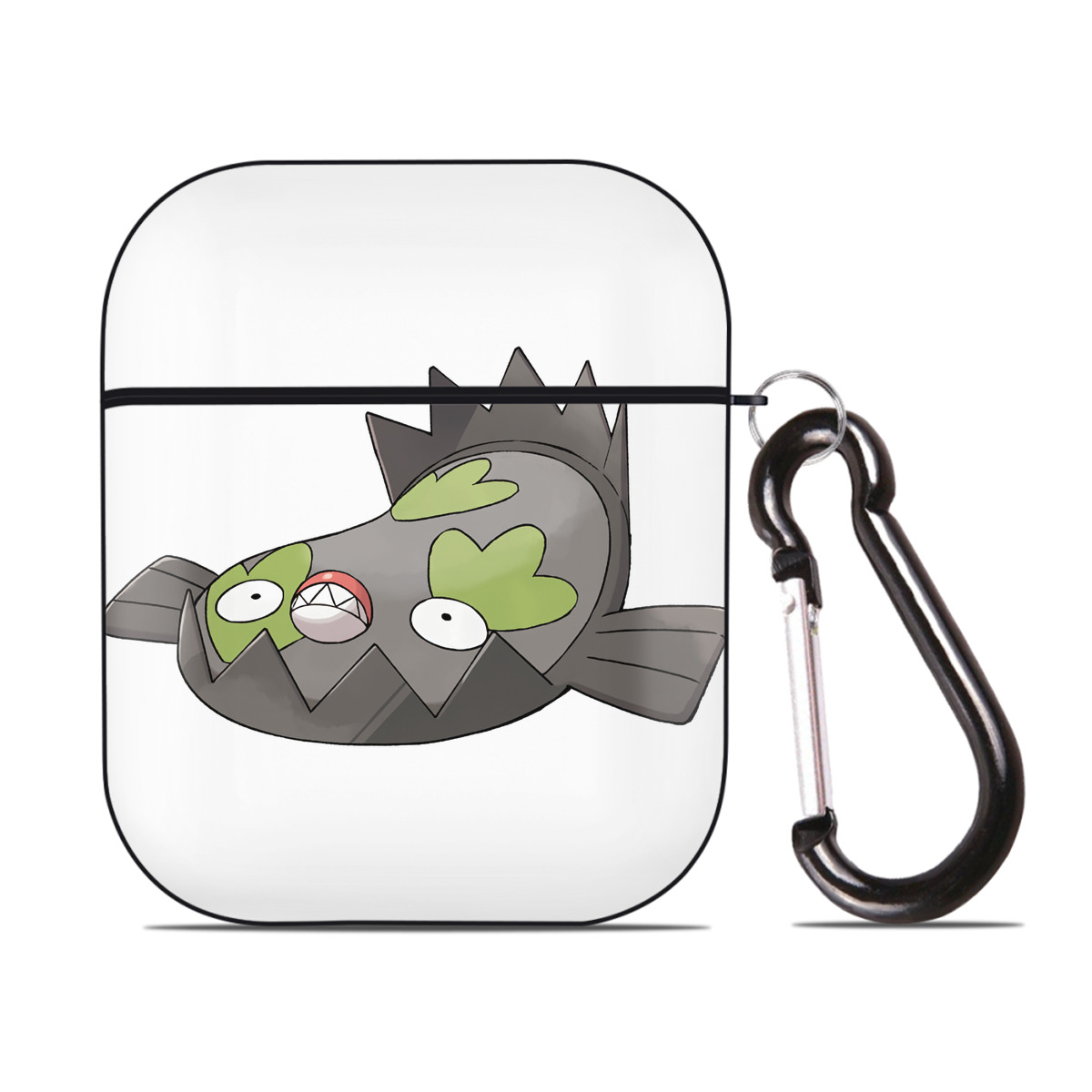 （画像用） ポケットモンスター Pokémon AirPods 第2世代保護ケース ハードシェル ブラック 耐衝撃・防指紋・カラビナ付き