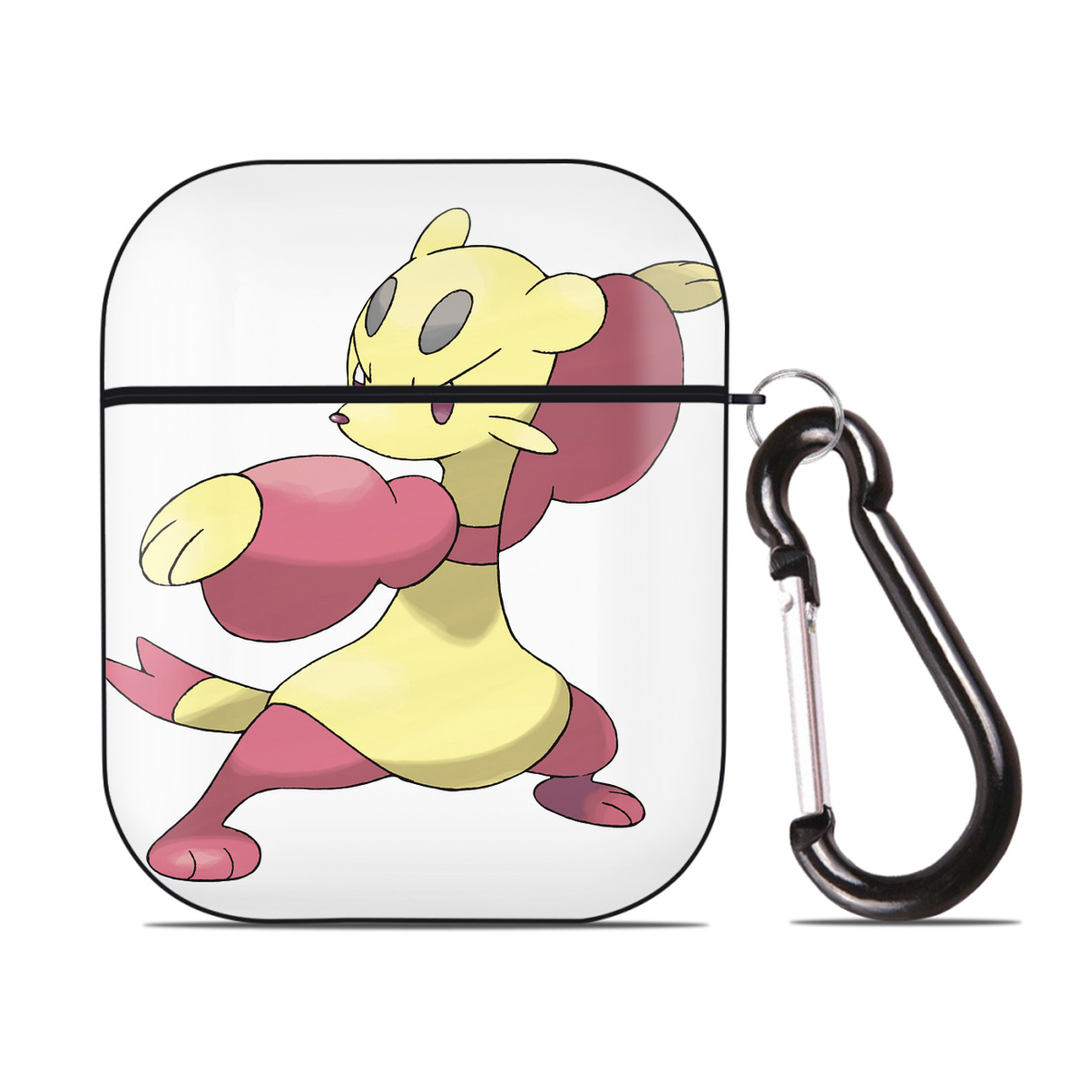 （画像用） ポケットモンスター Pokémon AirPods 第2世代保護ケース ハードシェル ブラック 耐衝撃・防指紋・カラビナ付き
