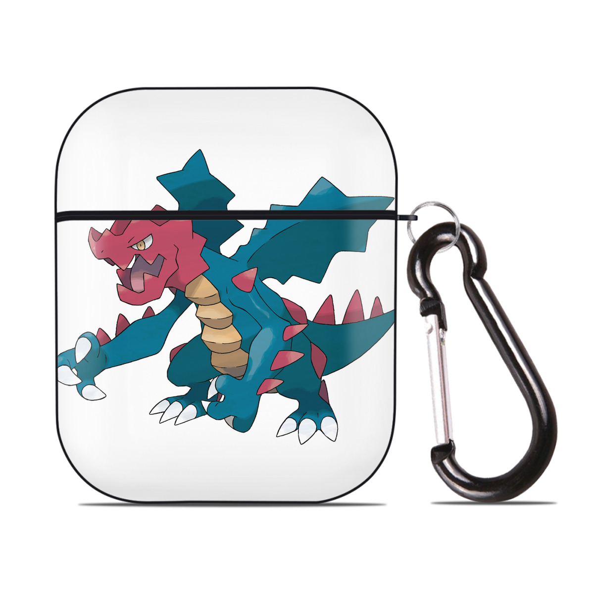 （画像用） ポケットモンスター Pokémon AirPods 第2世代保護ケース ハードシェル ブラック 耐衝撃・防指紋・カラビナ付き