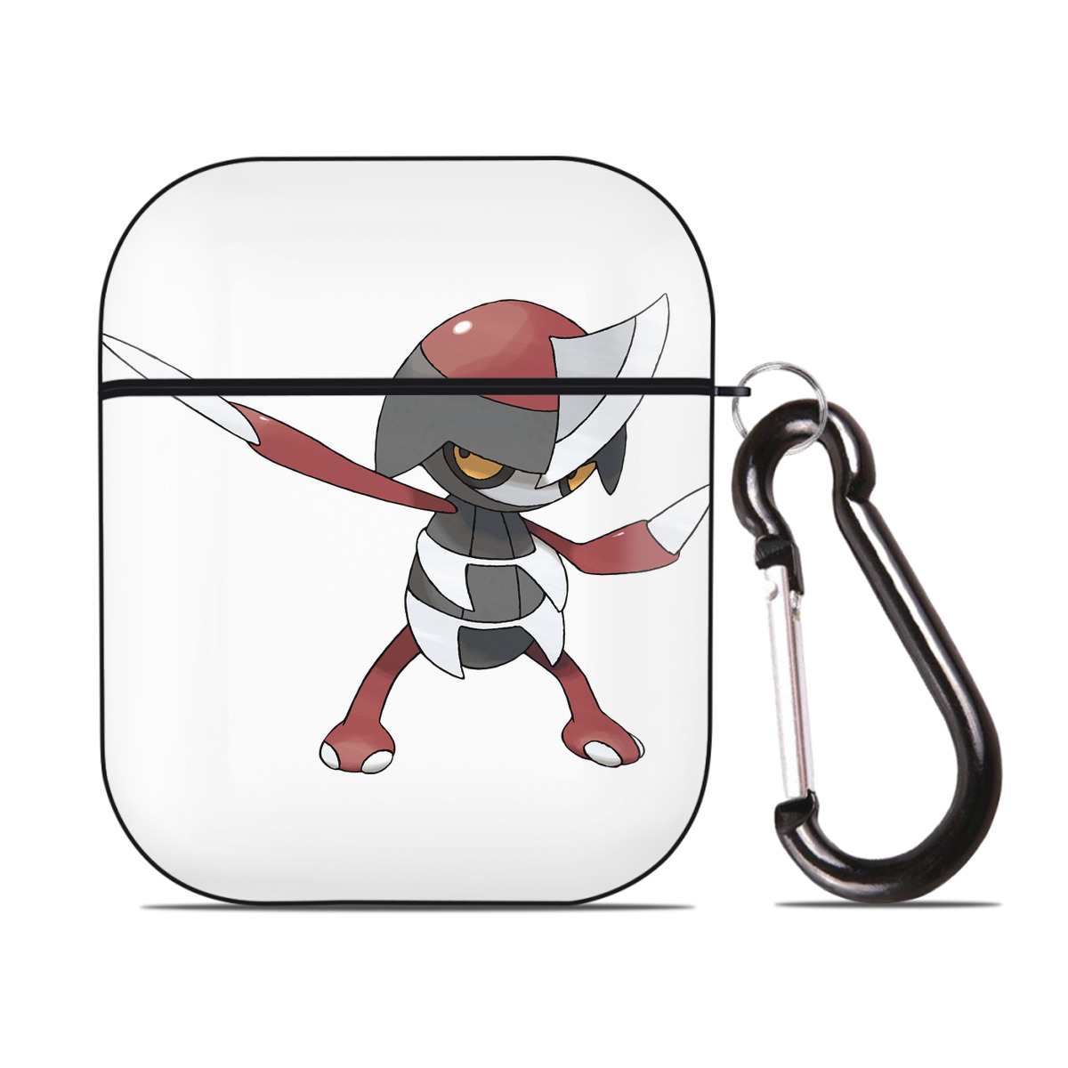 （画像用） ポケットモンスター Pokémon AirPods 第2世代保護ケース ハードシェル ブラック 耐衝撃・防指紋・カラビナ付き