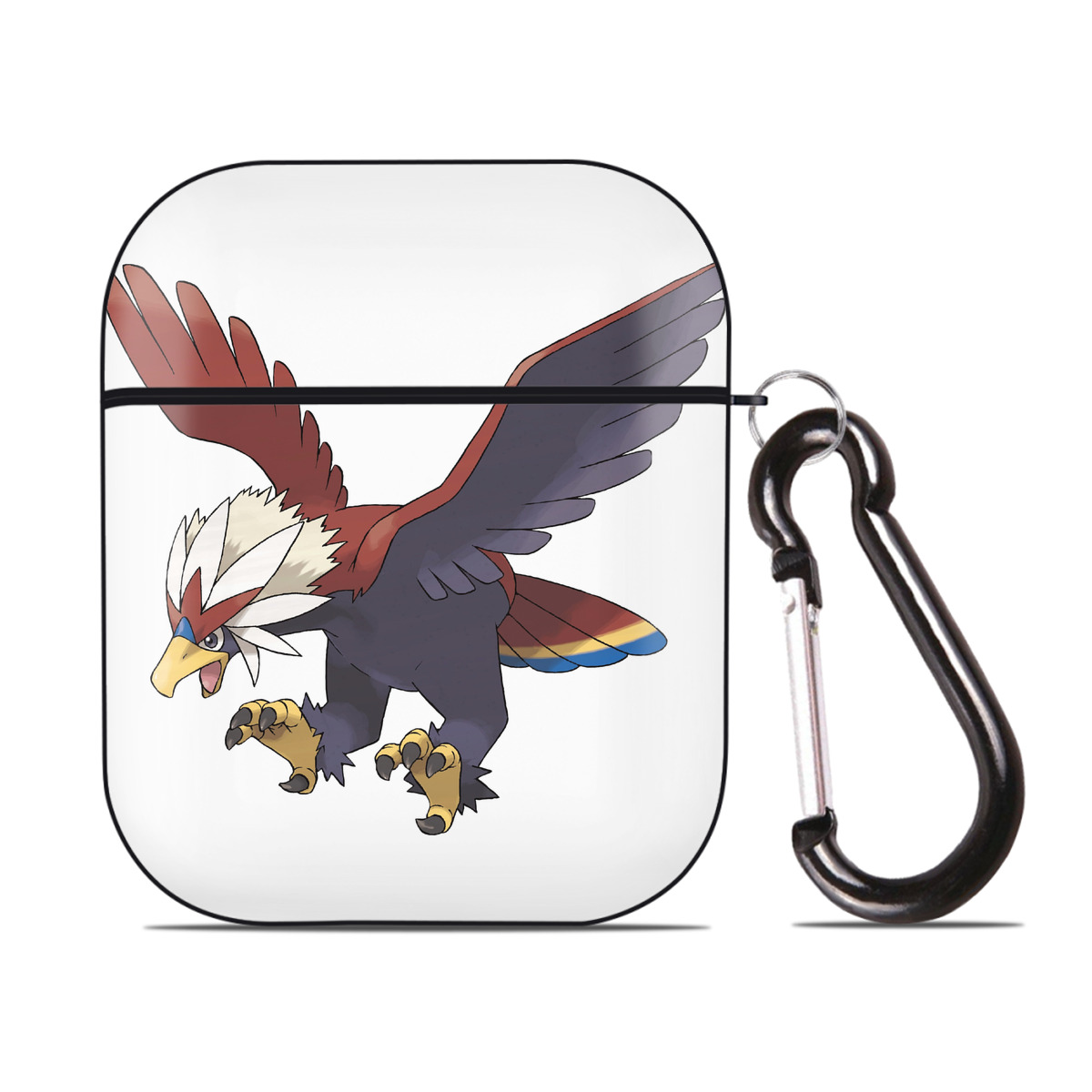 （画像用） ポケットモンスター Pokémon AirPods 第2世代保護ケース ハードシェル ブラック 耐衝撃・防指紋・カラビナ付き
