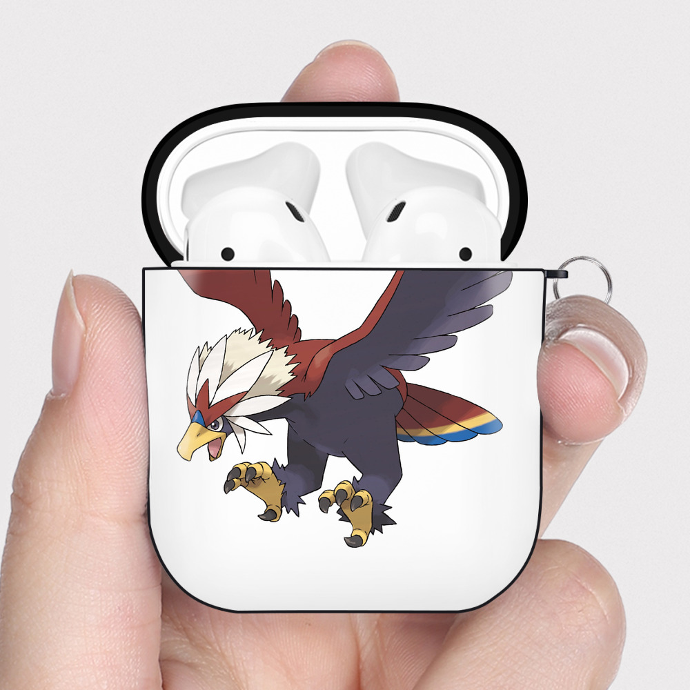 （画像用） ポケットモンスター Pokémon AirPods 第2世代保護ケース ハードシェル ブラック 耐衝撃・防指紋・カラビナ付き