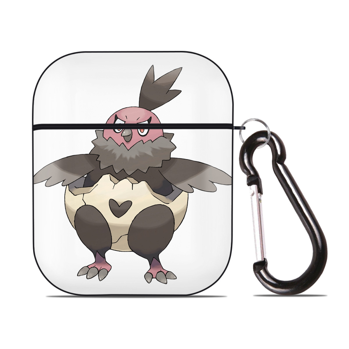 （画像用） ポケットモンスター Pokémon AirPods 第2世代保護ケース ハードシェル ブラック 耐衝撃・防指紋・カラビナ付き
