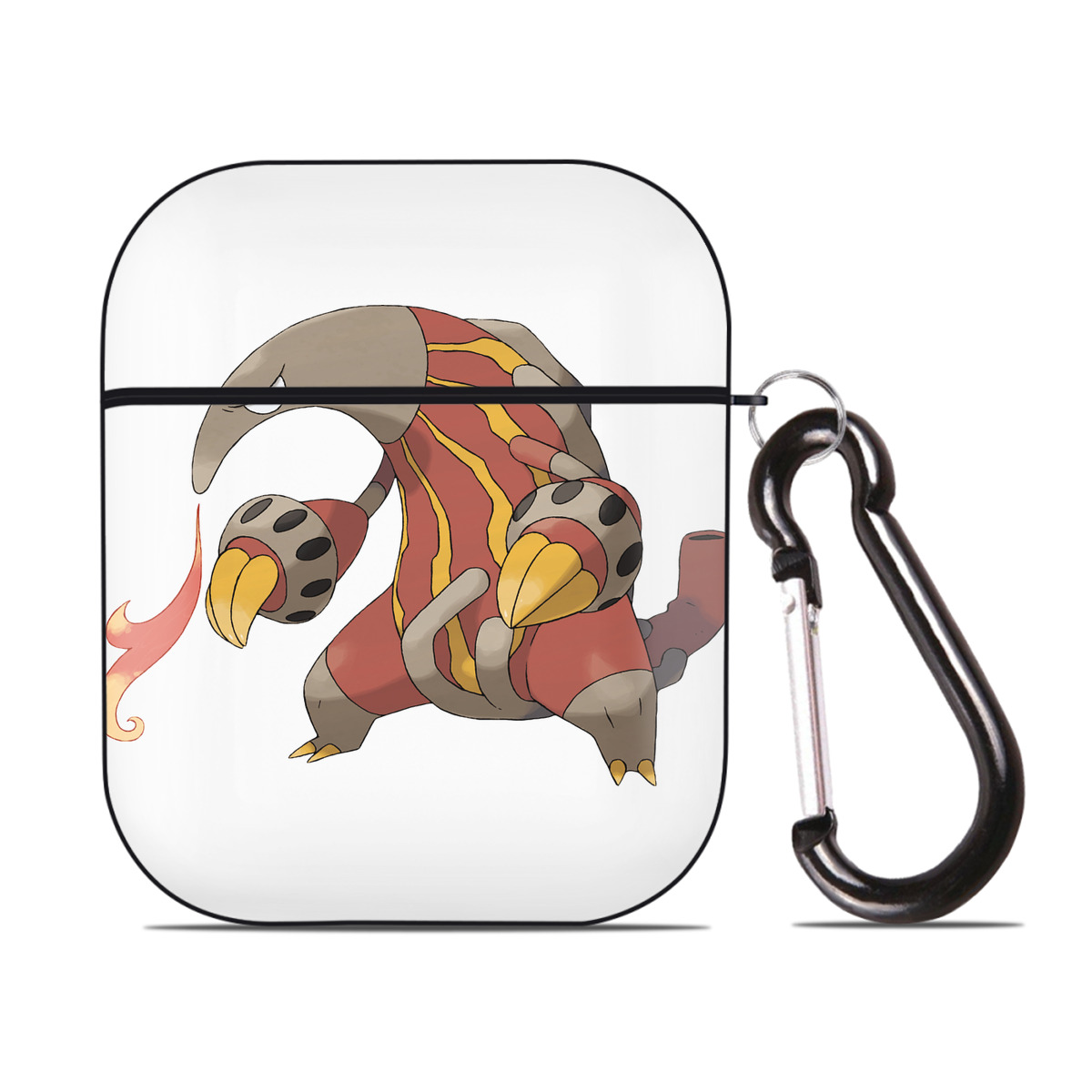 （画像用） ポケットモンスター Pokémon AirPods 第2世代保護ケース ハードシェル ブラック 耐衝撃・防指紋・カラビナ付き
