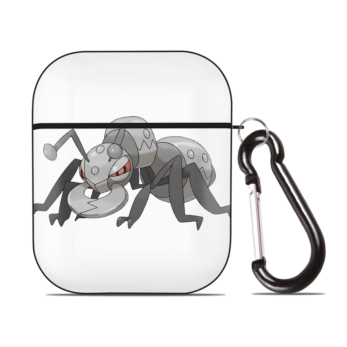 （画像用） ポケットモンスター Pokémon AirPods 第2世代保護ケース ハードシェル ブラック 耐衝撃・防指紋・カラビナ付き
