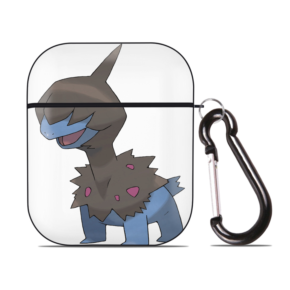（画像用） ポケットモンスター Pokémon AirPods 第2世代保護ケース ハードシェル ブラック 耐衝撃・防指紋・カラビナ付き