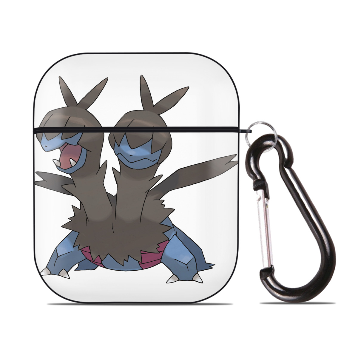 （画像用） ポケットモンスター Pokémon AirPods 第2世代保護ケース ハードシェル ブラック 耐衝撃・防指紋・カラビナ付き