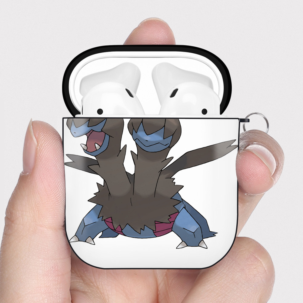 （画像用） ポケットモンスター Pokémon AirPods 第2世代保護ケース ハードシェル ブラック 耐衝撃・防指紋・カラビナ付き