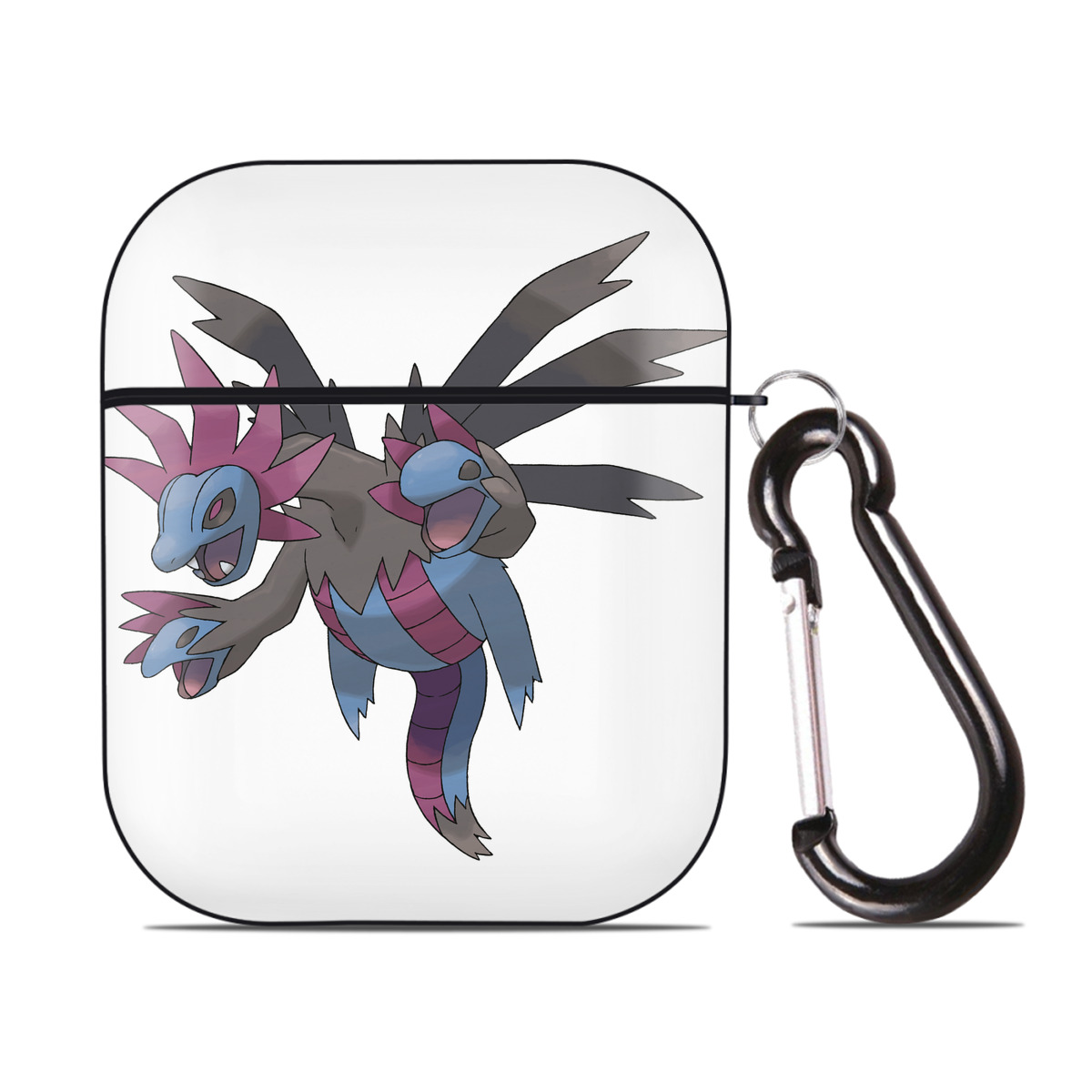 （画像用） ポケットモンスター Pokémon AirPods 第2世代保護ケース ハードシェル ブラック 耐衝撃・防指紋・カラビナ付き