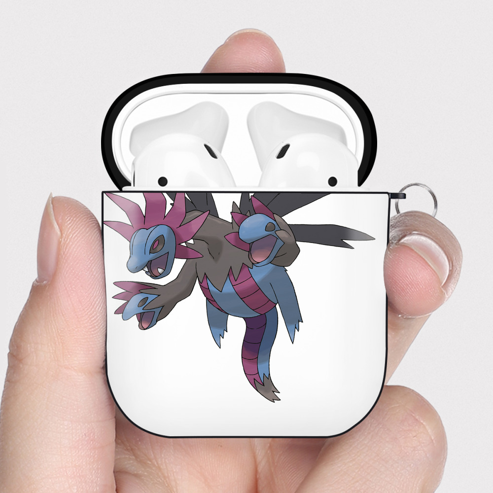 （画像用） ポケットモンスター Pokémon AirPods 第2世代保護ケース ハードシェル ブラック 耐衝撃・防指紋・カラビナ付き