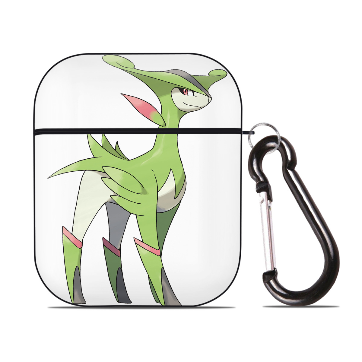（画像用） ポケットモンスター Pokémon AirPods 第2世代保護ケース ハードシェル ブラック 耐衝撃・防指紋・カラビナ付き