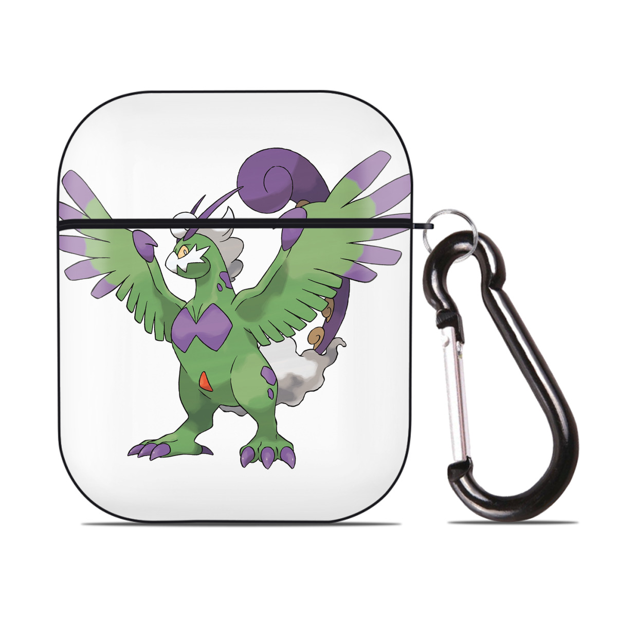 （画像用） ポケットモンスター Pokémon AirPods 第2世代保護ケース ハードシェル ブラック 耐衝撃・防指紋・カラビナ付き