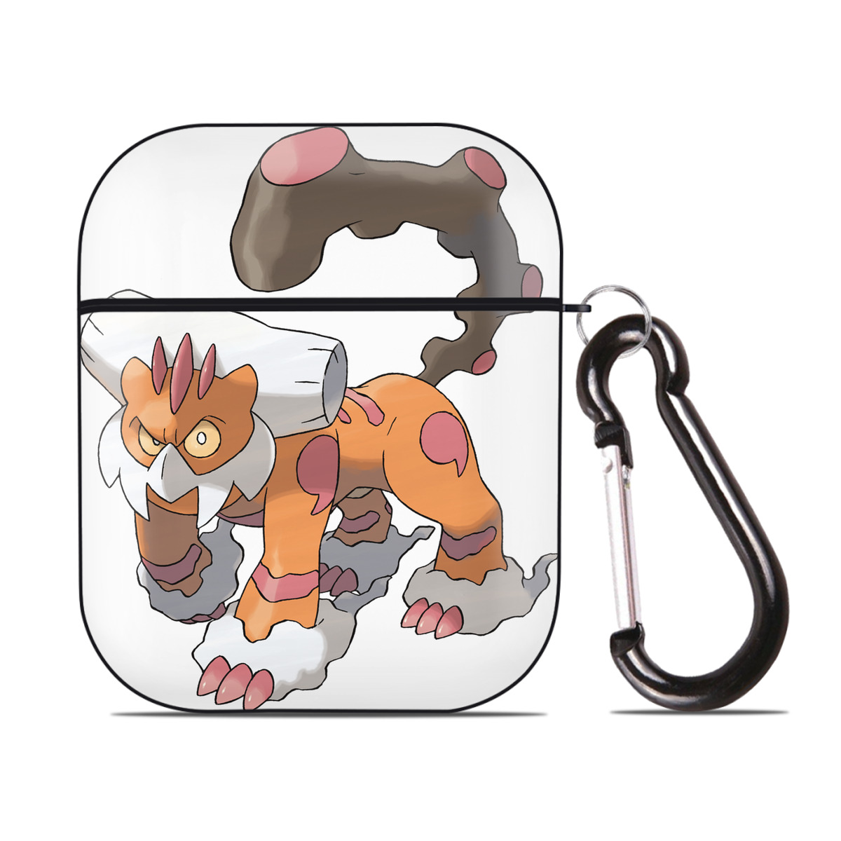 （画像用） ポケットモンスター Pokémon AirPods 第2世代保護ケース ハードシェル ブラック 耐衝撃・防指紋・カラビナ付き
