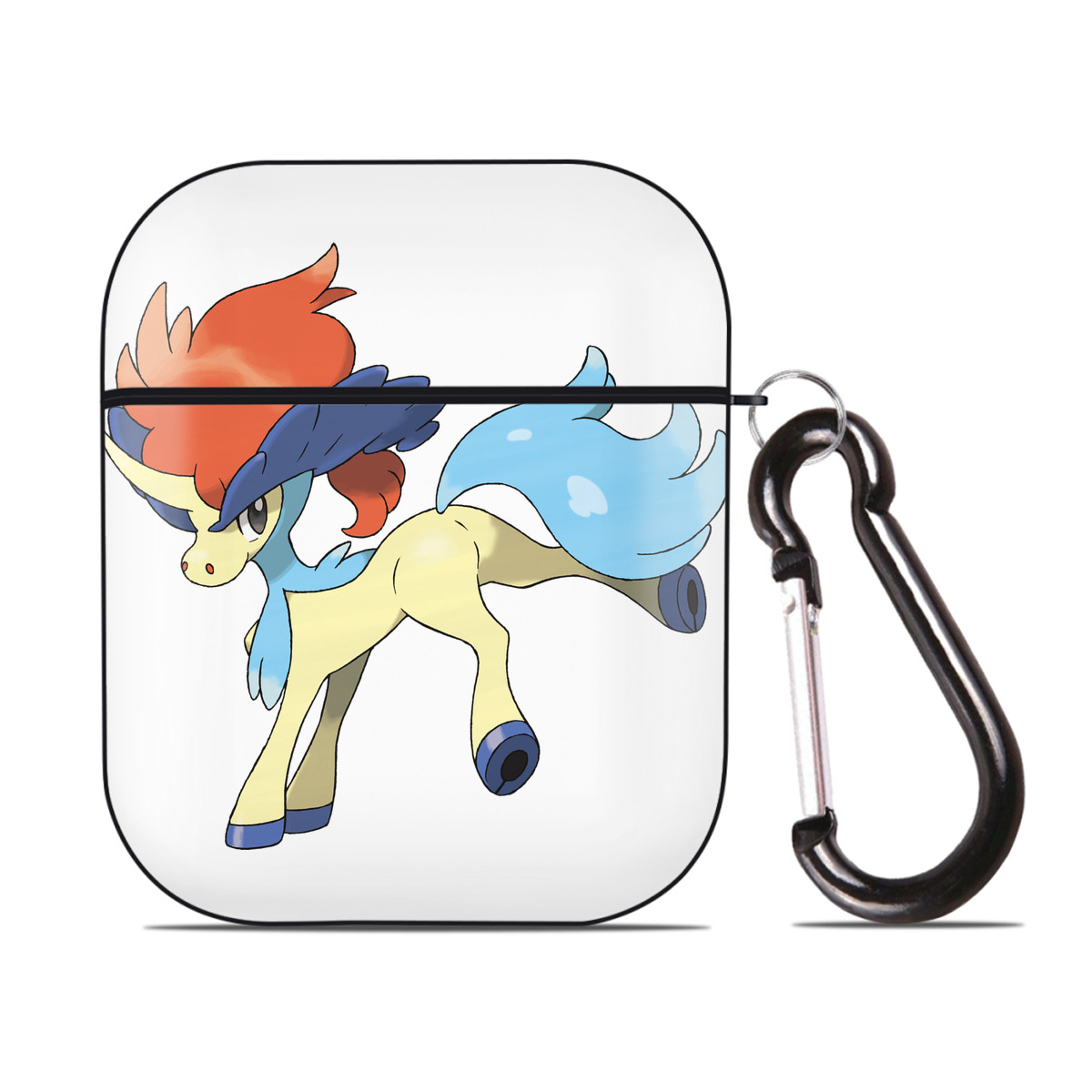 （画像用） ポケットモンスター Pokémon AirPods 第2世代保護ケース ハードシェル ブラック 耐衝撃・防指紋・カラビナ付き