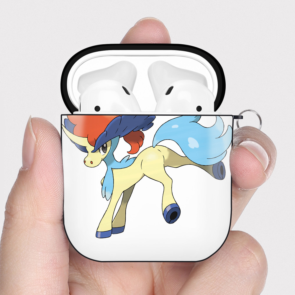 （画像用） ポケットモンスター Pokémon AirPods 第2世代保護ケース ハードシェル ブラック 耐衝撃・防指紋・カラビナ付き