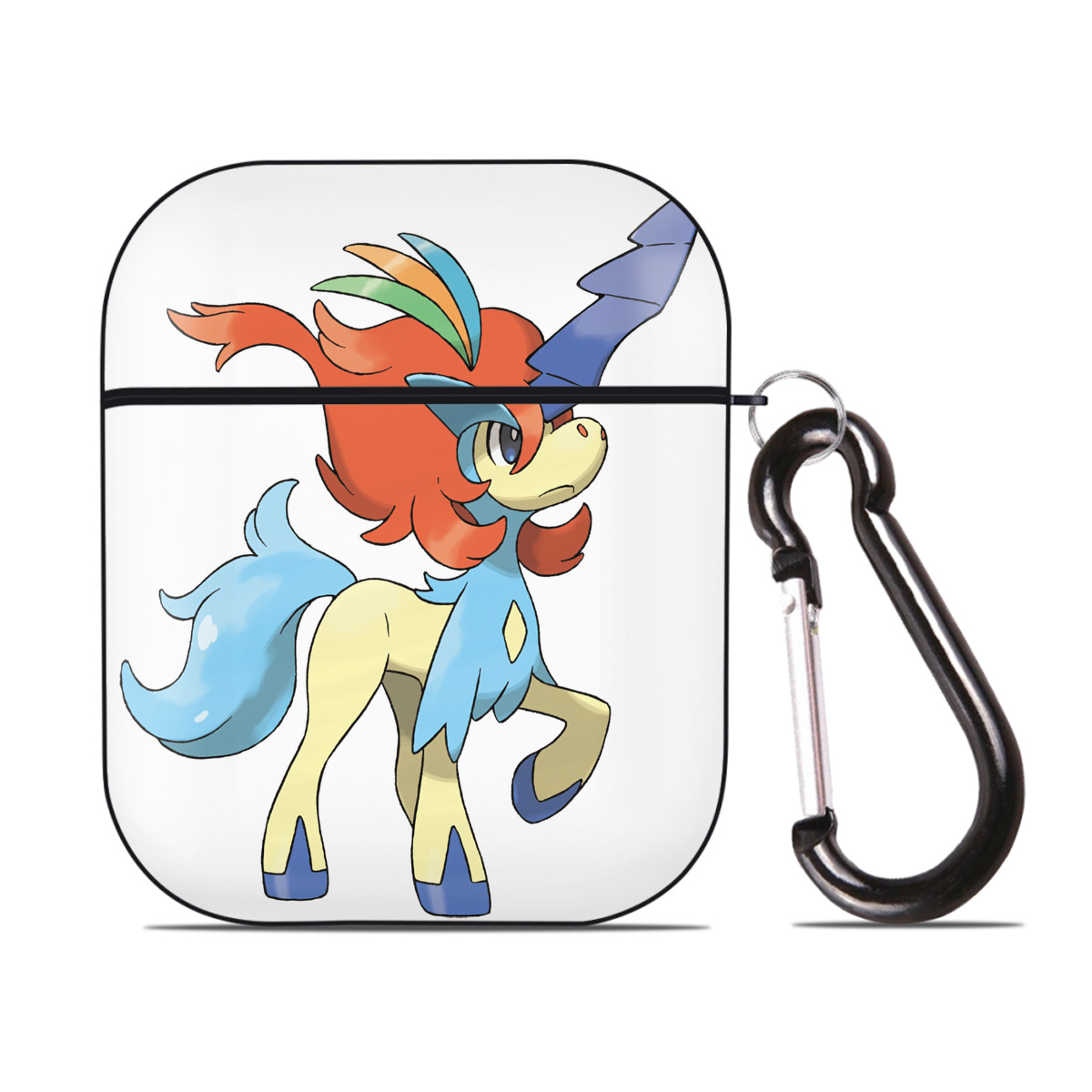 （画像用） ポケットモンスター Pokémon AirPods 第2世代保護ケース ハードシェル ブラック 耐衝撃・防指紋・カラビナ付き