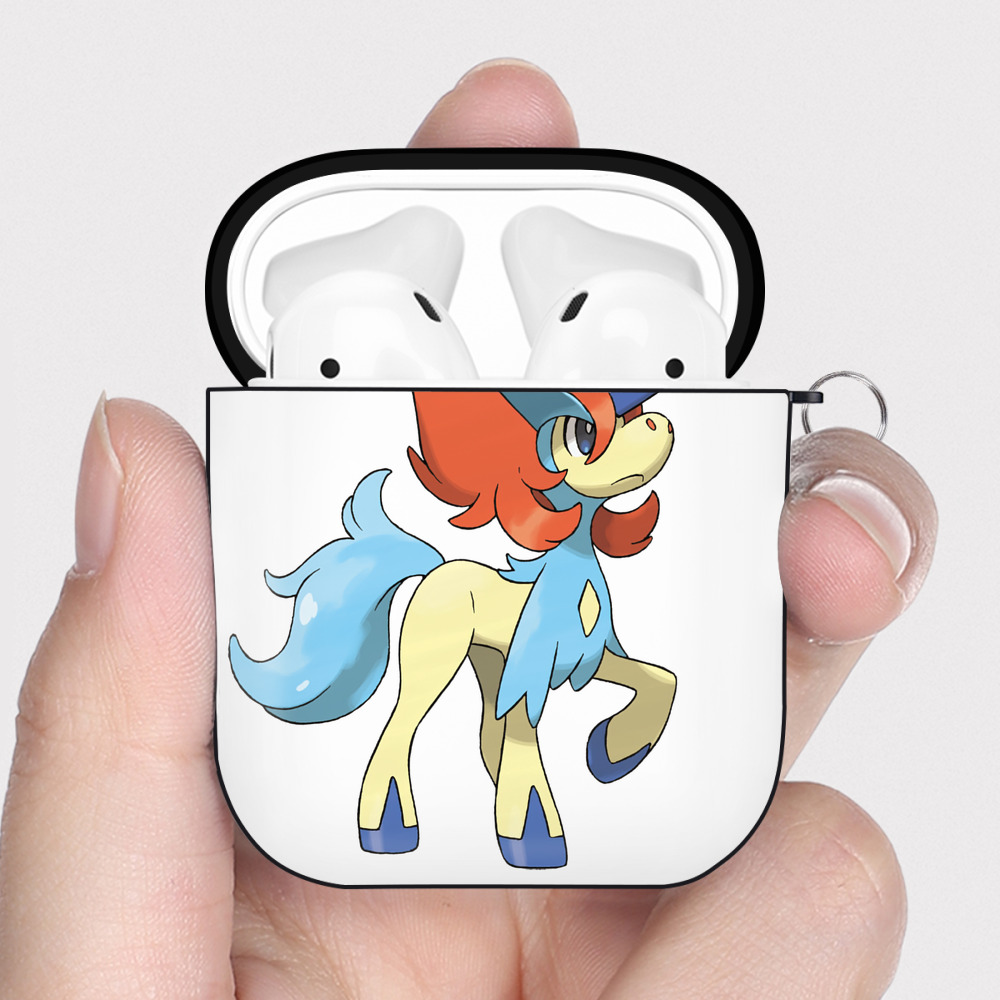 （画像用） ポケットモンスター Pokémon AirPods 第2世代保護ケース ハードシェル ブラック 耐衝撃・防指紋・カラビナ付き