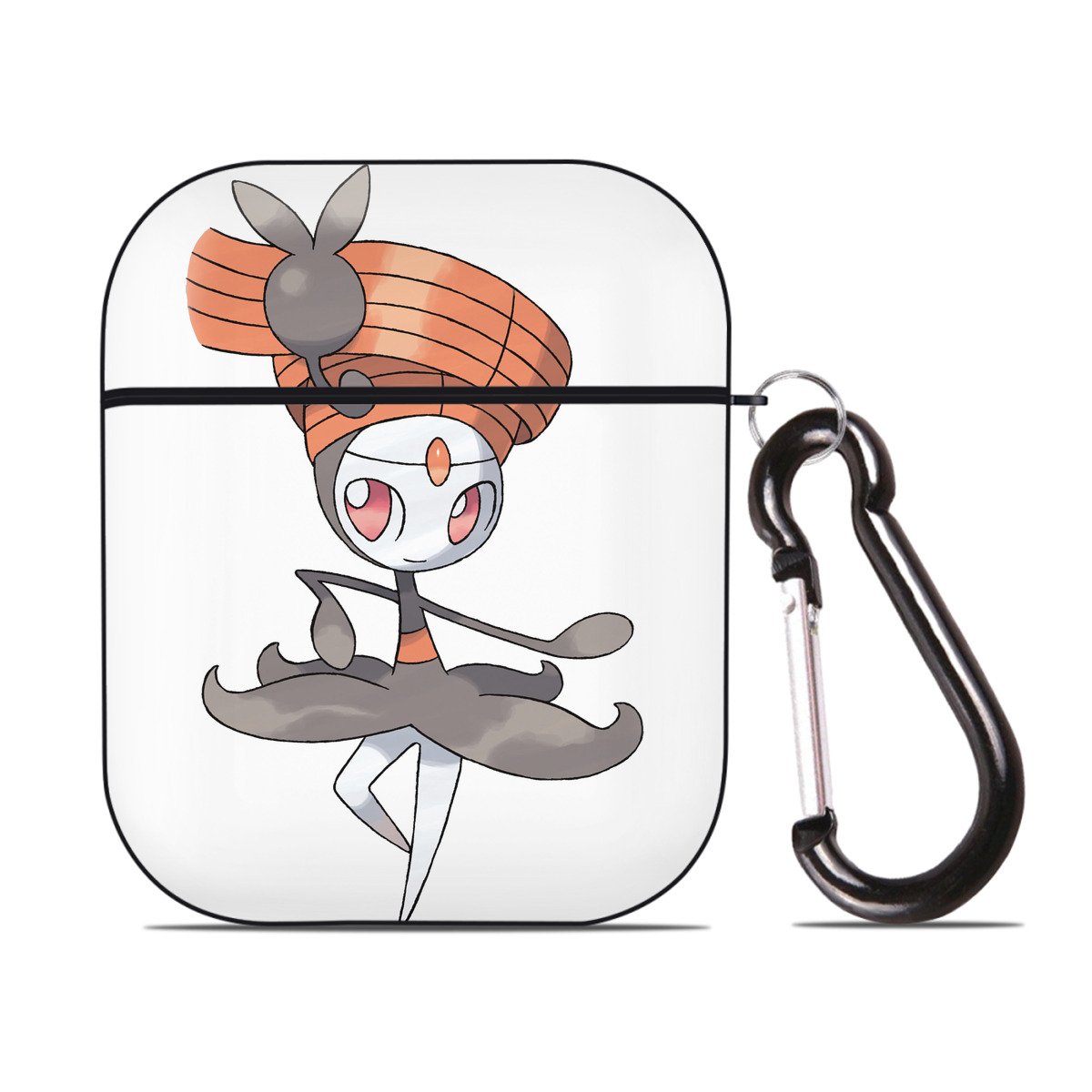 （画像用） ポケットモンスター Pokémon AirPods 第2世代保護ケース ハードシェル ブラック 耐衝撃・防指紋・カラビナ付き