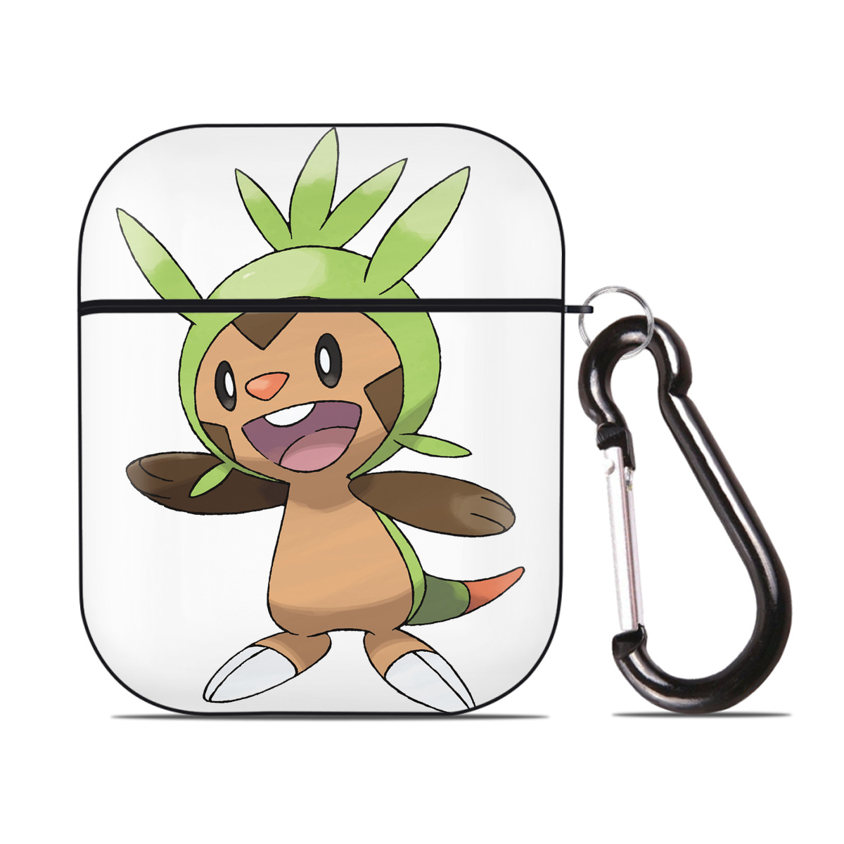 （画像用） ポケットモンスター Pokémon AirPods 第2世代保護ケース ハードシェル ブラック 耐衝撃・防指紋・カラビナ付き