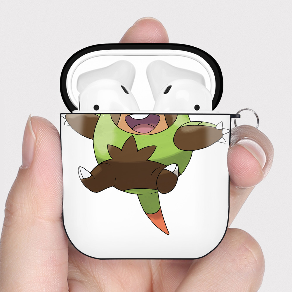 （画像用） ポケットモンスター Pokémon AirPods 第2世代保護ケース ハードシェル ブラック 耐衝撃・防指紋・カラビナ付き