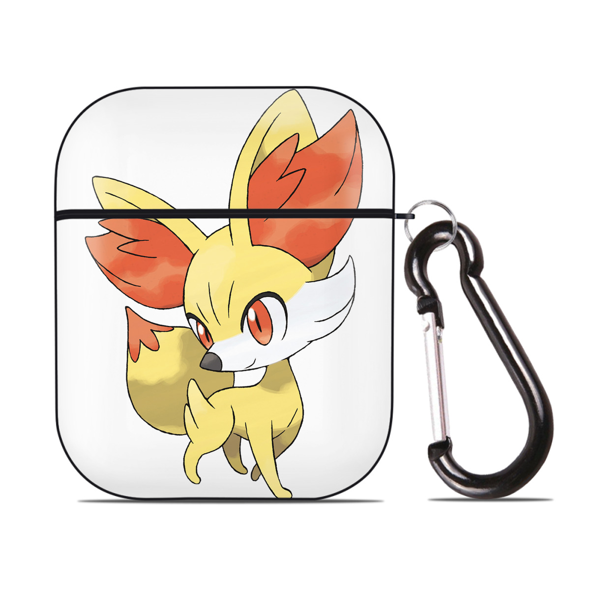 （画像用） ポケットモンスター Pokémon AirPods 第2世代保護ケース ハードシェル ブラック 耐衝撃・防指紋・カラビナ付き