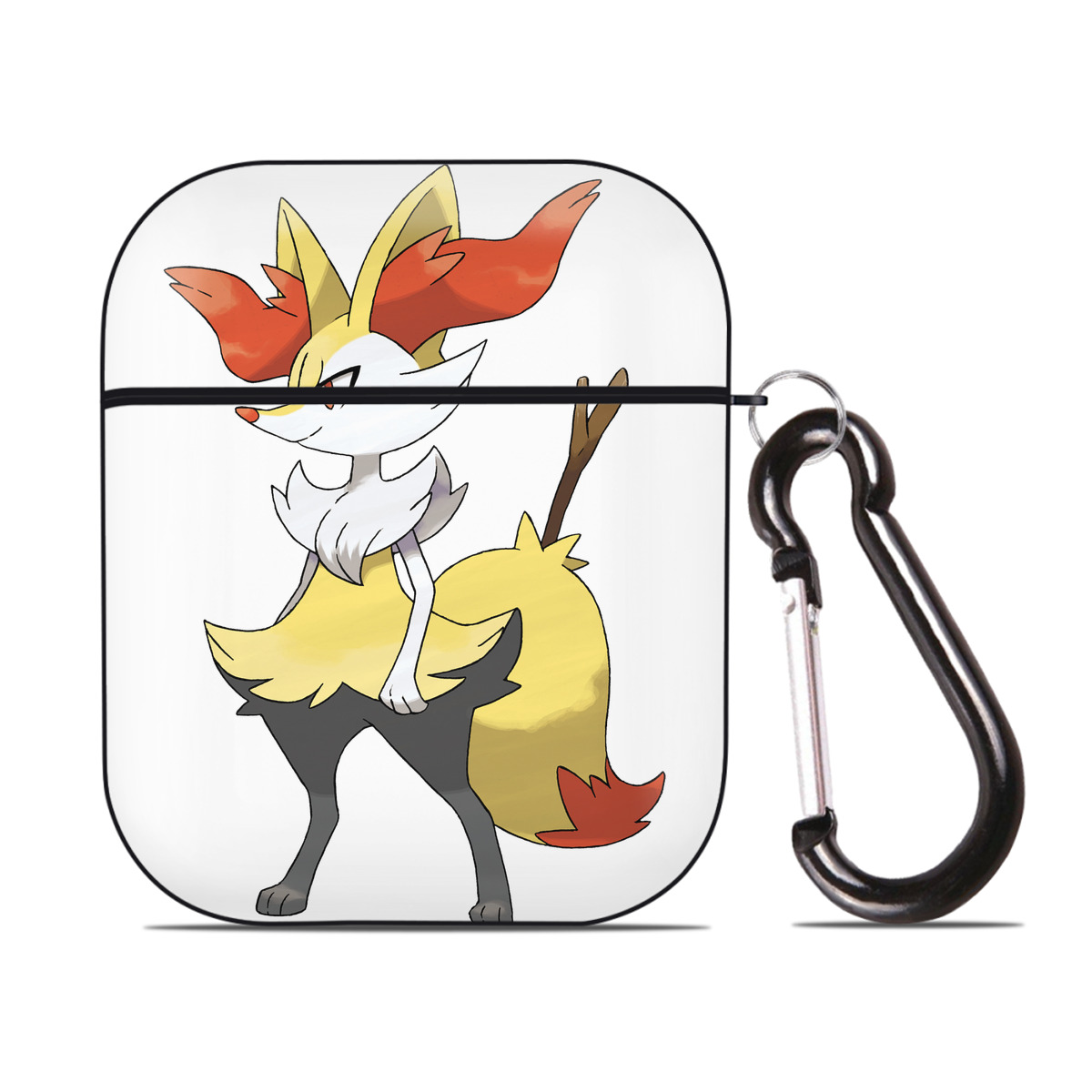 （画像用） ポケットモンスター Pokémon AirPods 第2世代保護ケース ハードシェル ブラック 耐衝撃・防指紋・カラビナ付き