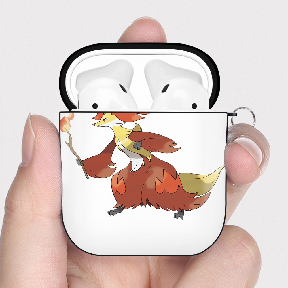 （画像用） ポケットモンスター Pokémon AirPods 第2世代保護ケース ハードシェル ブラック 耐衝撃・防指紋・カラビナ付き