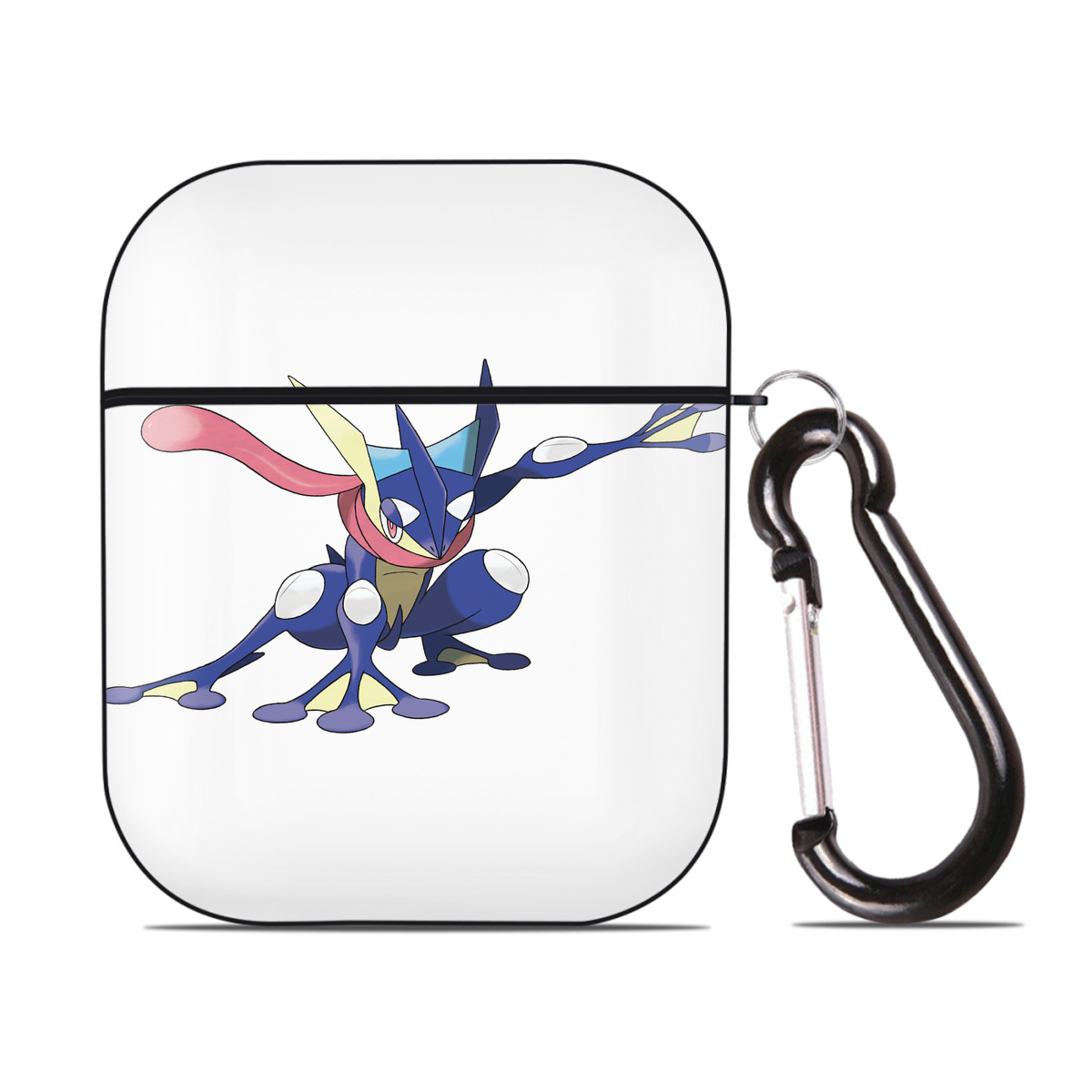 （画像用） ポケットモンスター Pokémon AirPods 第2世代保護ケース ハードシェル ブラック 耐衝撃・防指紋・カラビナ付き