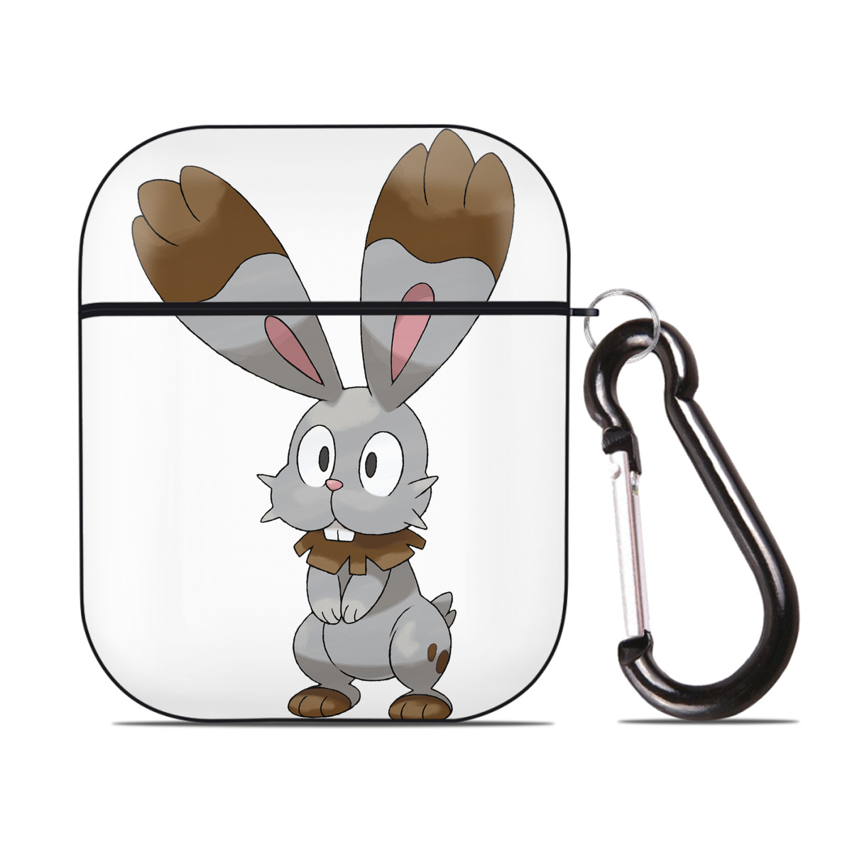（画像用） ポケットモンスター Pokémon AirPods 第2世代保護ケース ハードシェル ブラック 耐衝撃・防指紋・カラビナ付き
