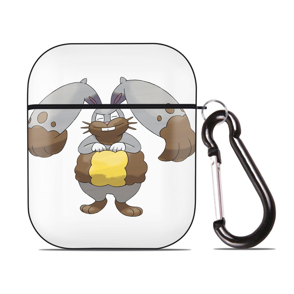 （画像用） ポケットモンスター Pokémon AirPods 第2世代保護ケース ハードシェル ブラック 耐衝撃・防指紋・カラビナ付き