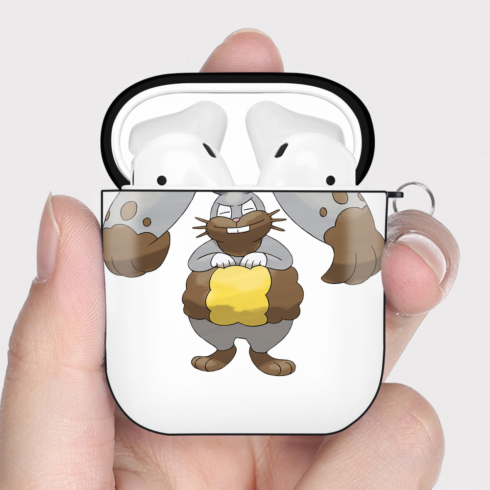 （画像用） ポケットモンスター Pokémon AirPods 第2世代保護ケース ハードシェル ブラック 耐衝撃・防指紋・カラビナ付き