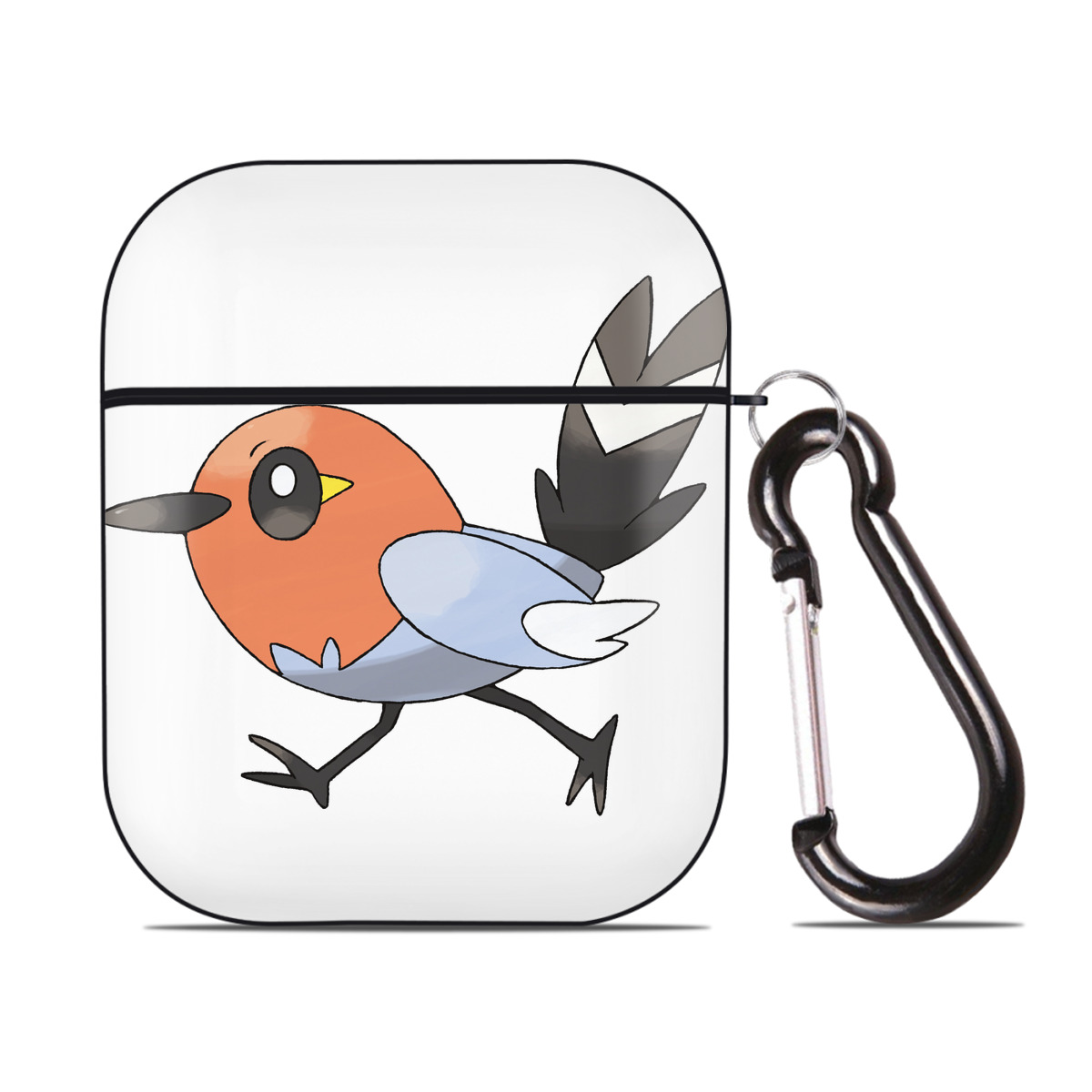 （画像用） ポケットモンスター Pokémon AirPods 第2世代保護ケース ハードシェル ブラック 耐衝撃・防指紋・カラビナ付き