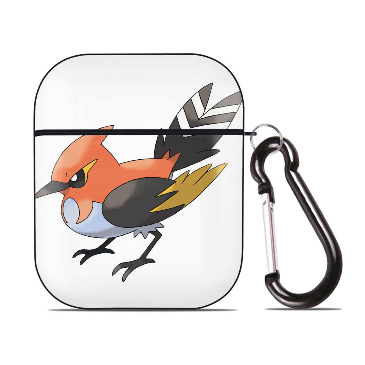 （画像用） ポケットモンスター Pokémon AirPods 第2世代保護ケース ハードシェル ブラック 耐衝撃・防指紋・カラビナ付き