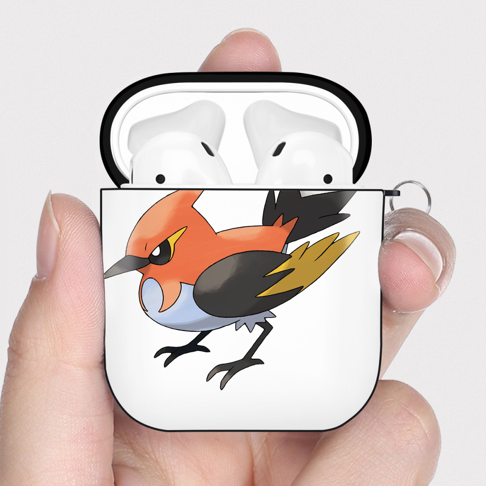 （画像用） ポケットモンスター Pokémon AirPods 第2世代保護ケース ハードシェル ブラック 耐衝撃・防指紋・カラビナ付き