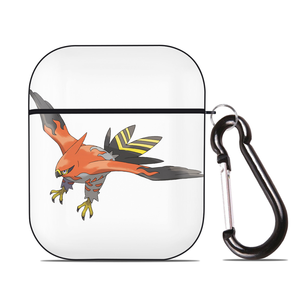 （画像用） ポケットモンスター Pokémon AirPods 第2世代保護ケース ハードシェル ブラック 耐衝撃・防指紋・カラビナ付き