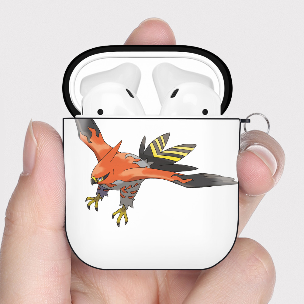 （画像用） ポケットモンスター Pokémon AirPods 第2世代保護ケース ハードシェル ブラック 耐衝撃・防指紋・カラビナ付き