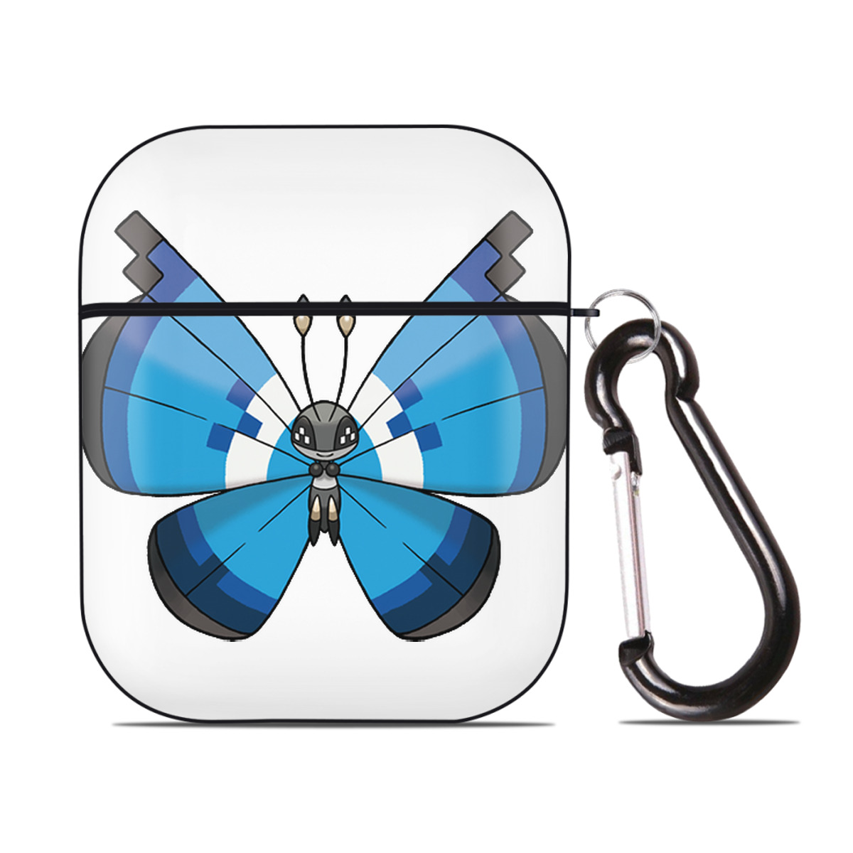 （画像用） ポケットモンスター Pokémon AirPods 第2世代保護ケース ハードシェル ブラック 耐衝撃・防指紋・カラビナ付き